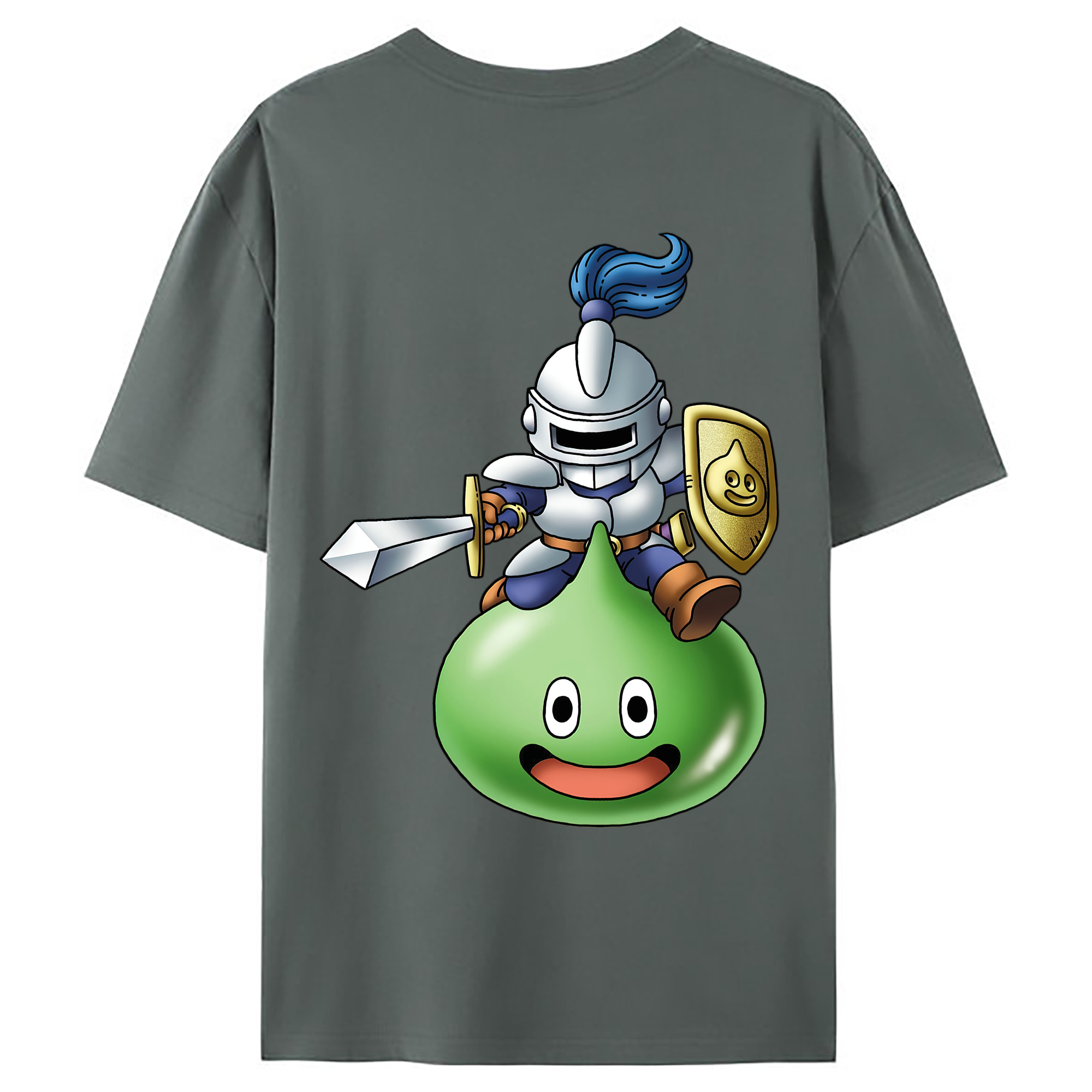 （画像用） ドラゴンクエスト Doragon Kuesuto Dragon Quest 綿100％ メンズ半袖Tシャツ（バックプリント） 通気性
